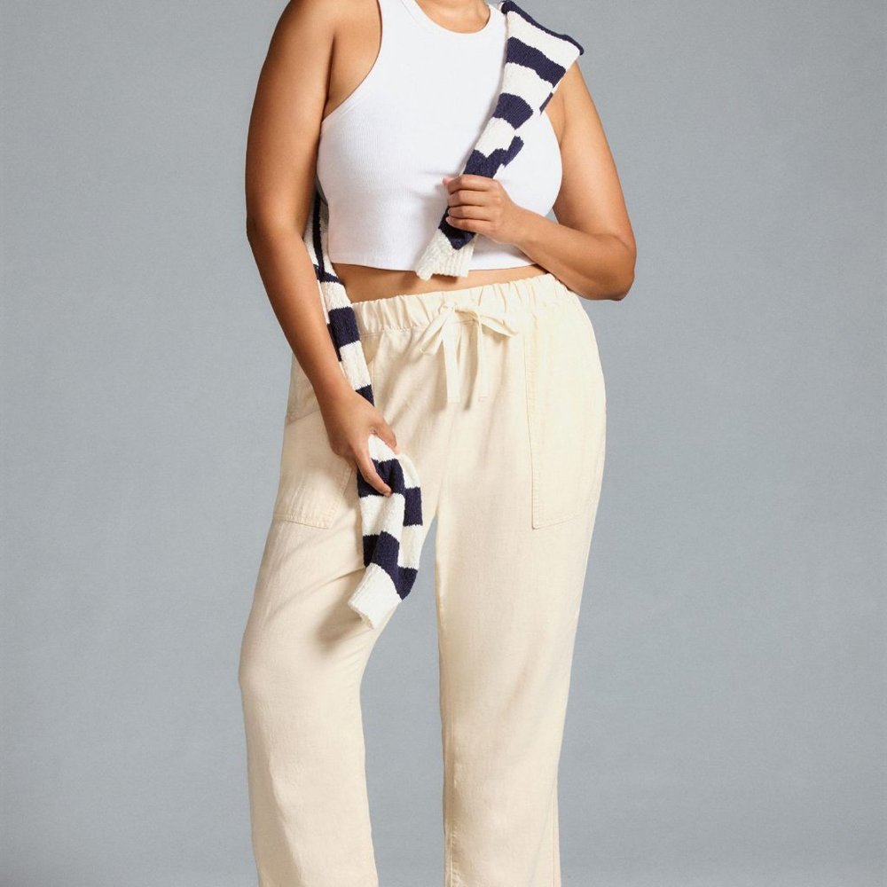 Pilcro Linen Drawstring Pants - Picture 3 of 6